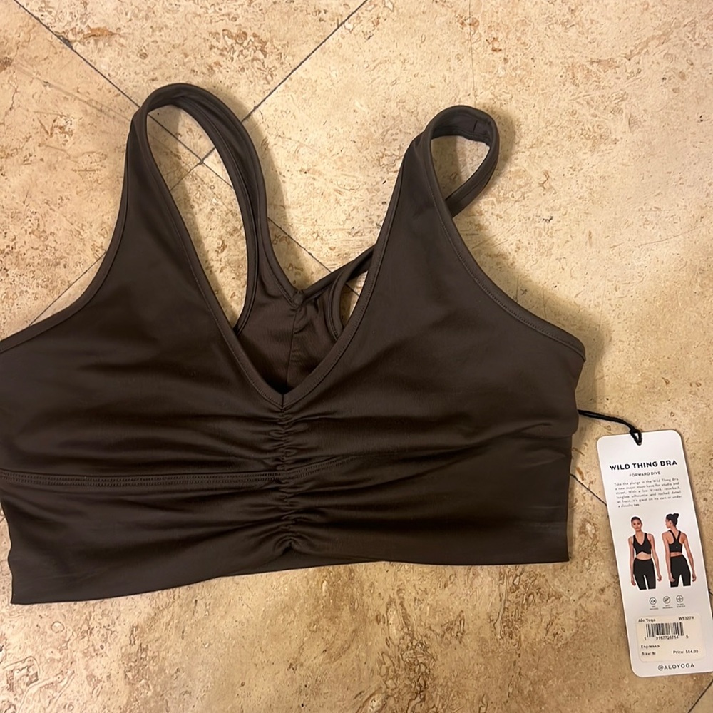 Alo yoga wild thing bra in espresso